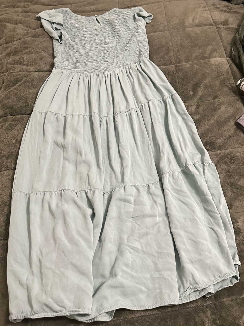 Light Blue Tiered Smocked Dress